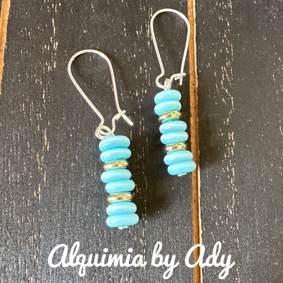 Alquimia by Ady Blue and Gold Earrings - Picture 1 of 1